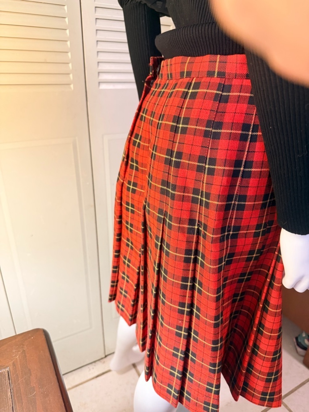 vintage Metro new york Red Plaid A-Line Skirt size 12 - Picture 7 of 9